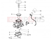 PIAGGIO Liberty 125 4T PTT (FR) Carburetor's components