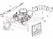 PIAGGIO Liberty 200 Sport Carburettor, assembly - Union pipe