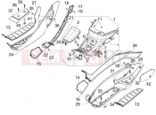 PIAGGIO MP3 300 4T 4V ie LT Hibrid középső idom - lábtartó