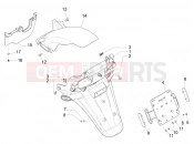 PIAGGIO MP3 500 MAXI Sport Business ABS Rear cover - Splash guard