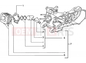 PIAGGIO CYLINDER-PISTON-WRIST PIN, ASSY