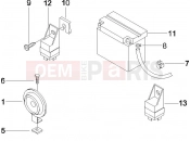 PIAGGIO X8 125 Premium Remote control switches - Battery - Horn