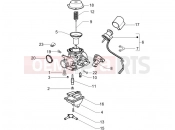 gilera 2006 Runner 200 Race VXR 4T Carburetor's components