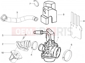 gilera 2008 Stalker 50 Special Edition Carburettor, assembly - Union pipe