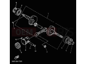 YAMAHA YN50 NEO'S (5ADR) 2000 CRANKSHAFT & PISTON