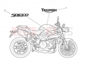 Triumph 2016 SPEED TRIPLE 461332 > 735437 Decals 657552