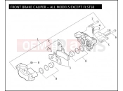 Harley-Davidson 2010 SOFTAIL HERITAGE SOFTAIL CLASSIC  - FLSTC FRONT BRAKE CALIPER - ALL MODELS EXCEPT FLSTSB