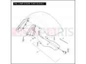 Harley-Davidson 2009 CVO/CUSTOM CVO ROAD GLIDE  - FLTRSE3 TAIL LAMP & REAR TURN SIGNALS