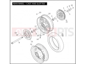 HARLEY-DAVIDSON DYNA SUPER GLIDE  - FXD REAR WHEEL - CAST & SLOTTED