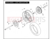 HARLEY-DAVIDSON DYNA WIDE GLIDE  - FXDWG REAR WHEEL - CAST
