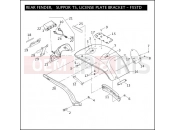 Harley-Davidson 2007 SOFTAIL SOFTAIL DELUXE  - FLSTN REAR FENDER, SUPPORTS, LICENSE PLATE BRACKET - FXSTD
