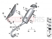 BMW Motorrad BMW 2023 C models C 400 GT 21 (0C61, 0C63) Exhaust system parts with mounting