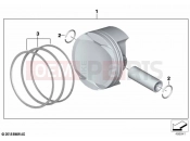 BMW Motorrad BMW 2020 C models C 400 X (0C09, 0C19) Piston with rings and pin