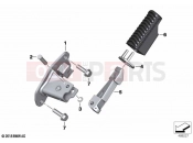 BMW Motorrad BMW 2020 C models C 400 X 21 (0C31, 0C33) Rear footrests | Rear footrests