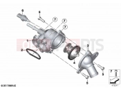 BMW Motorrad BMW 2021 F models F 850 GS Adve. (0K01, 0K03) Thermostat and coolant lines 2