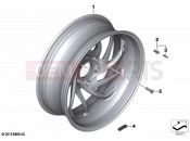 BMW Motorrad BMW 2021 K models K 1600 Bagger (0F51, 0F53) Cast rim, rear 2
