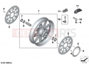 BMW Motorrad BMW 2022 K models K 1600 Bagger 22 (0F61, 0F63) Forged wheel, front | Forged wheel, front