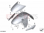 BMW Motorrad BMW 2020 K models K 1600 GTL 17 (0F02, 0F12) Front-wheel cover | Front-wheel cover