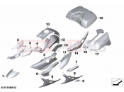 BMW Motorrad BMW 2020 K models K 1600 GTL 17 (0F02, 0F12) Painted parts YNB5 light-white solid | Painted parts YNB5 light-white solid