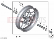 BMW Motorrad BMW 2020 K models K 1600 GTL 17 (0F02, 0F12) Cast rim, front | Cast rim, front