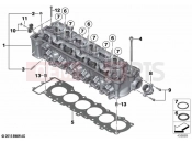 BMW Motorrad BMW 2021 K models K 1600 GTL 22 (0F31, 0F33) Cylinder head / Mounting parts 2