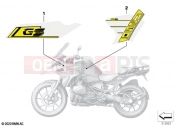 BMW Motorrad BMW 2023 R models R 1250 GS 21 (0M00) Stick-on label 3 | Stick-on label 3
