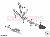 BMW Motorrad BMW 2021 R models R 1250 GS Adv. 21 (0M11, 0M13) Front and rear footpeg | Front and rear footpeg