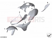 BMW Motorrad BMW 2021 R models R 1250 RS 19 (0J81, 0J83) Painted parts YNB5 light-white solid | Painted parts YNB5 light-white solid