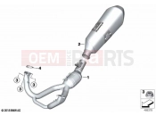 BMW Motorrad BMW 2021 R models R 1250 RS 19 (0J81, 0J83) Exhaust system, chrome | Exhaust system, chrome