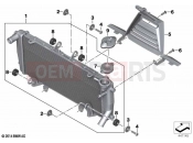 BMW Motorrad BMW 2021 R models R 1250 RS 19 (0J81, 0J83) Radiator with mounting | Radiator with mounting