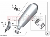 BMW Motorrad BMW 2021 R models R 1250 RS 19 (0J81, 0J83) Rear silencer | Rear silencer