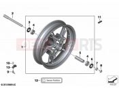 BMW Motorrad BMW 2021 R models R 1250 RT 20 (0L01, 0L03) Cast rim, front 2 | Cast rim, front 2
