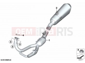 BMW Motorrad BMW 2023 R models R 1250 RT 20 (0L01, 0L03) Exhaust system, chrome | Exhaust system, chrome