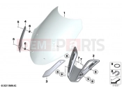 BMW Motorrad BMW 2023 R models R 1250 RT 20 (0L01, 0L03) Windshield / mounting | Windshield / mounting