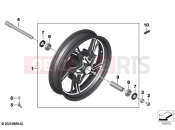 BMW Motorrad BMW 2021 R models R nineT 20 (0L51,0L53) Cast rim, front | Cast rim, front