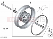 BMW Motorrad BMW 2021 R models R nineT 20 (0L71,0L73) Spoked wheel, front 2