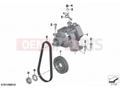 BMW Motorrad BMW 2021 R models R nineT 20 (0L71,0L73) Alternator with motor and mounting