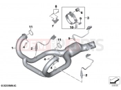 BMW Motorrad BMW 2021 R models R nineT 20 (0L71,0L73) Exhaust system parts with mounting