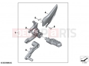 BMW Motorrad BMW 2021 S models S 1000 XR (0E41, 0E43) Footrest system, left 2 | Footrest system, left 2