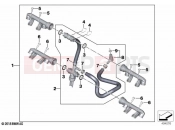 BMW Motorrad BMW 2021 S models S 1000 XR (0E41, 0E43) Injector nozzles and lines 2