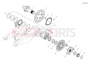 DUCATI 2024 Panigale V2 Troy Bayliss Rear wheel spindle