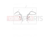 TRIUMPH STREET TWIN Teardrop Mirrors, Cast, Chrome
