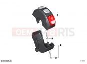 BMW Motorrad BMW 2016 S models S 1000 RR 15 (0D40) Multifunction switch right button grey