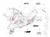 vespa Vespa S 125 iGet E3-E4 (EX, RI, TH, TW) Plates - Emblems