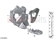 BMW Motorrad BMW 2026 F models F 900 GS (0K61, 0K63) Footrest plate/footrest front left