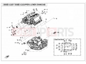 CFMOTO 450 SR (CF400-6F [EU5] ) UPPER @^ LOWER CRANKCASE ASSY - E01-1