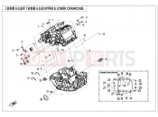 CFMOTO 450 SR (CF400-6H) UPPER @^ LOWER CRANKCASE ASSY - E01-1