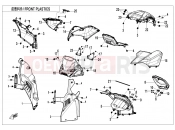 CFMOTO 2024 ATV CFORCE 1000 (CF1000ATR-2) FRONT PLASTICS(7\'\' DASHBOARD,WITH GEARSHIFT LOCK) - F04-2-C-V2