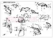 CFMOTO CFORCE 1000 (CF1000ATR-2 [WITHOUT ABS] ) FRONT PLASTICS(7\'\' DASHBOARD) - F04-2-A-V1