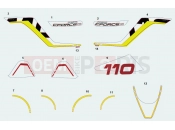 CFMOTO CFORCE 110 (CF110AY10) DECAL KITS(ROCKET RED) - F19-2-A